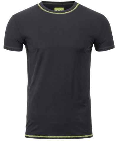 T-Shirt Kurzarm in Schwarz mit Rundkragen